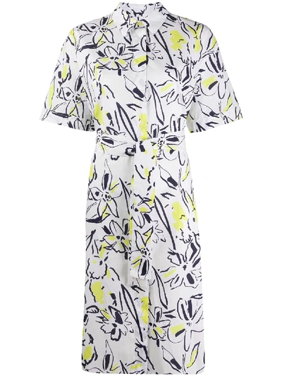 Ps By Paul Smith Floral Short-sleeve Shirt Dress In White