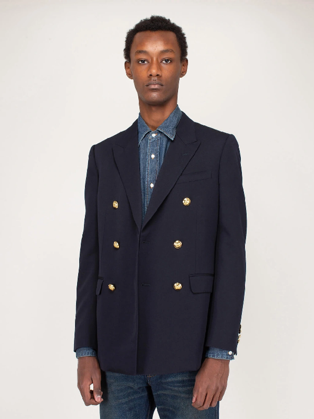 Celine Double Breasted Classic Blazer In Mr Navy | ModeSens