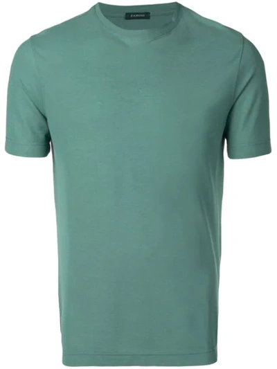 Zanone Classic Plain T-shirt In Blue