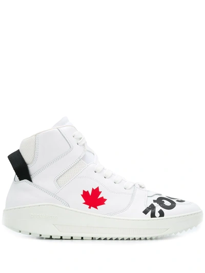 Dsquared2 Logo-print High-top Trainers In White