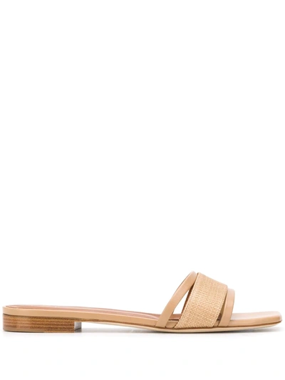 Malone Souliers Demi Raffia And Leather Sandals In Neutral