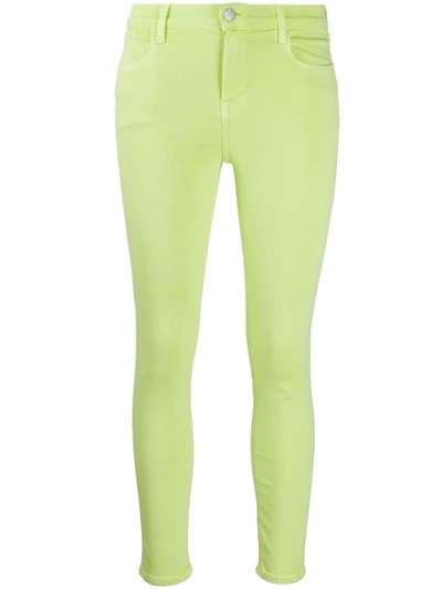 J Brand Women's Alana High-rise Neon Crop Skinny Jeans In Forsythia