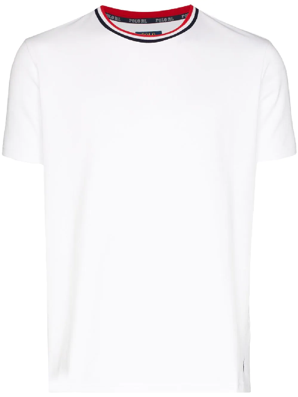 Polo Ralph Lauren T-shirt Mit Gestreiftem Kragen In White | ModeSens