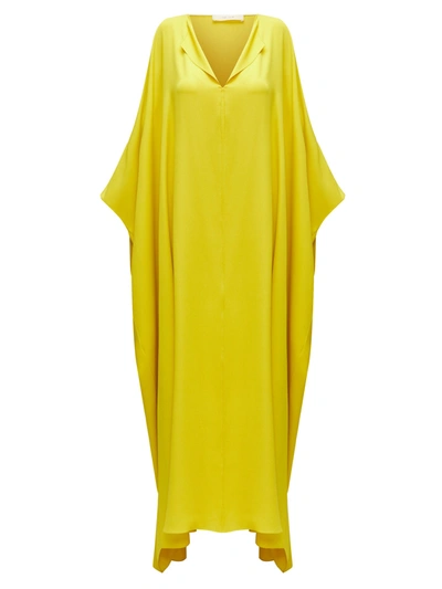 The Row Enrico Silk Kaftan Maxi Dress In Citron