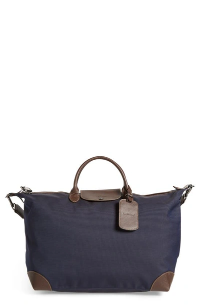 Longchamp Boxford Canvas & Leather Travel Bag In Blue