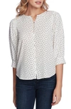 1.state Scatter Dot Button Front Blouse In Soft Ecru