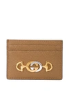 Gucci Zumi Grainy Leather Card Case In Tan