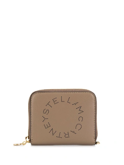 Stella Mccartney Stella Logo Zipped Wallet In Brown