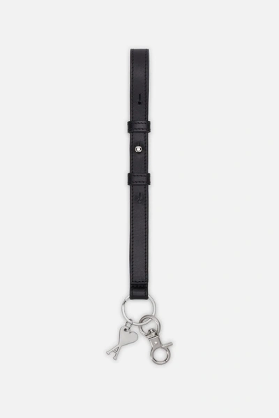 Ami Alexandre Mattiussi Small Strap Keyring In Black