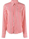 Ami Alexandre Mattiussi Striped Shirt With Chest Pocket In White