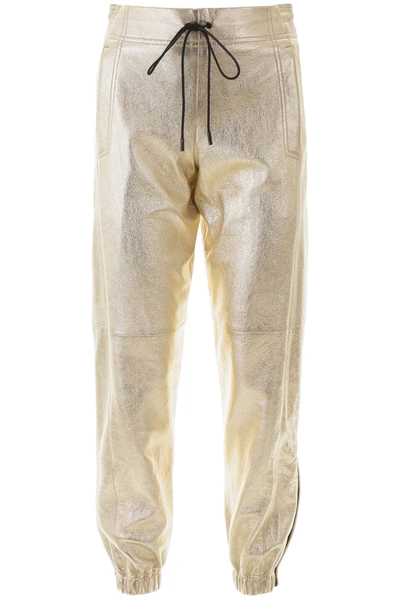 Saint Laurent Gold Laminated Leather Pants