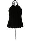 Christopher Esber Pleated Backless Top In Black