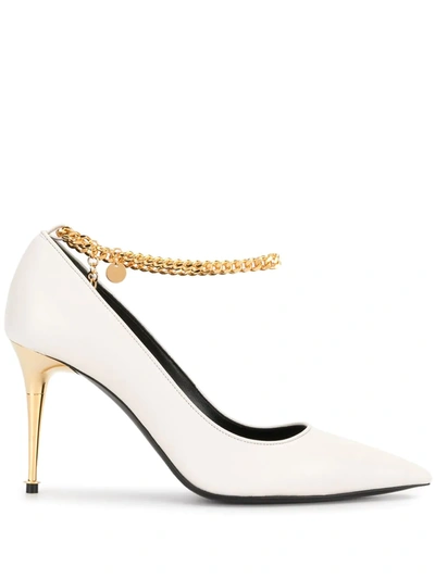Tom Ford Chain Link Detailed Pumps In White