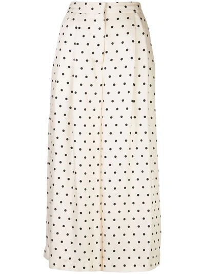 Adam Lippes Pleated Front Culottes In Neutrals
