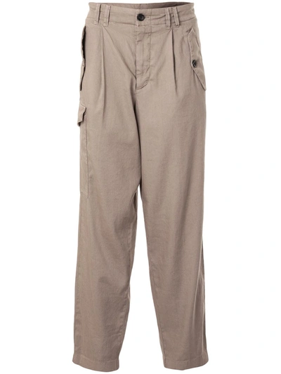 Giorgio Armani High-waisted Tapered Trousers In Brown