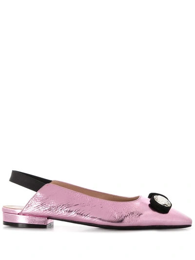 Coliac Crystall Embellished Pumps In Pink