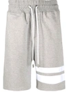 Gcds Stripe Print Shorts In Grey