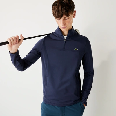 Lacoste Men's Sport Stretch Half Zip Sweatshirt - S - 3 In Blue