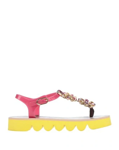 Dolce & Gabbana Toe Strap Sandals In Fuchsia