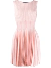 Antonino Valenti Smocked Stretch Knit Dress In Pink