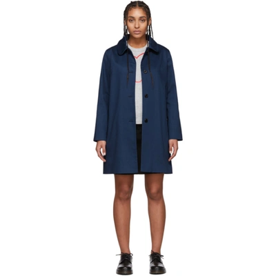 Apc A.p.c. Navy Poupee Coat In Iah Drkblue