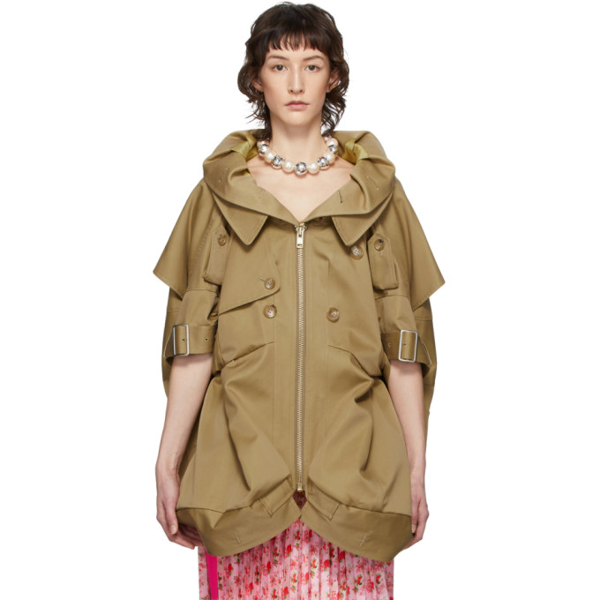 Junya Watanabe Ruffled Cotton Twill Coat In 1 Beige | ModeSens