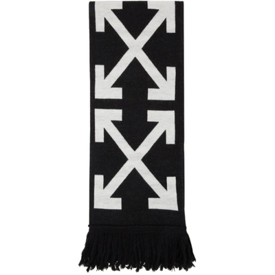 Off-white 黑色 And 白色 Arrows 围巾 In Black/white