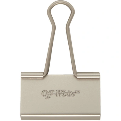 Off-white Ssense Exclusive Silver Binder Clip Keychain