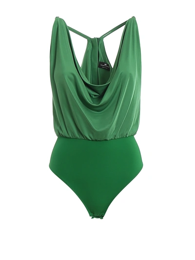 Elisabetta Franchi Halter Neck Emerald Green Bodysuit