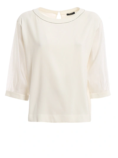 Peserico Batwing Sleeves Blouse In White