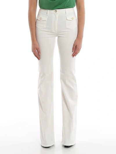 Elisabetta Franchi Boot Leg White Jeans