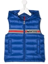 Moncler Kids' Logo Colour-block Gilet In Blue