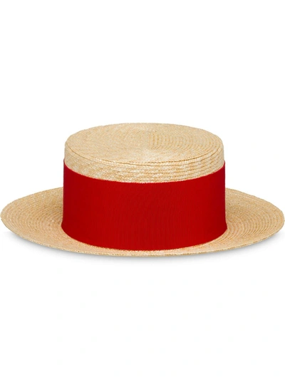 Prada Ribbon-embellished Hat In Red