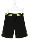 Moschino Kids' Logo Side Stripe Track Shorts In Black