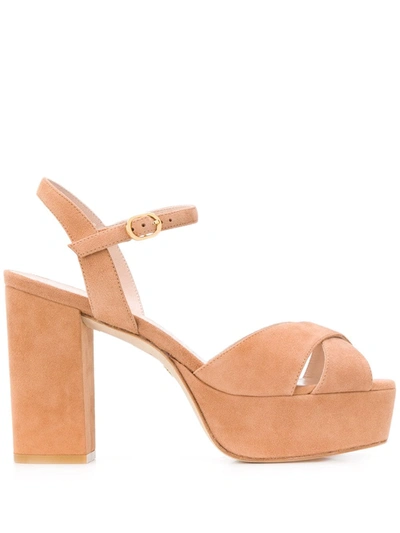 Stuart Weitzman Crossover Straps 110mm Heeled Sandals In Neutrals
