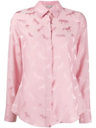 Stella Mccartney Jacquard-woven Horse Shirt In Pink