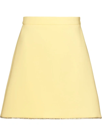 Miu Miu Faille Cady Skirt In Yellow