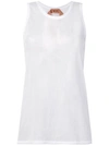 N°21 Cut-out Cotton Fabric Tank-top In White