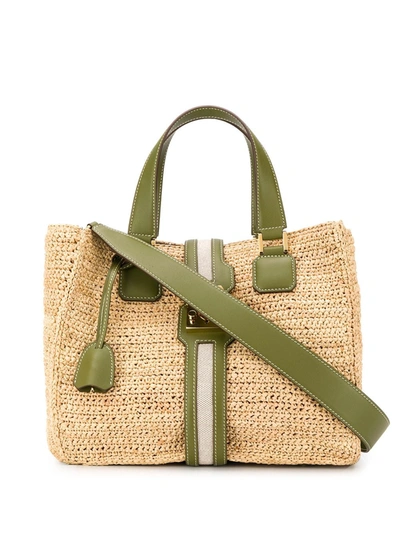 Mark Cross Riviera Medium Raffia Tote In Neutrals