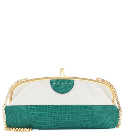 Marni Embossed Leather Clutch In Multicoloured