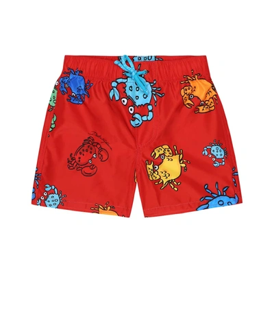 Dolce & Gabbana Baby Printed Swim Trunks In Red