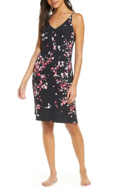 Natori Matsuri Floral-print Chemise In Black