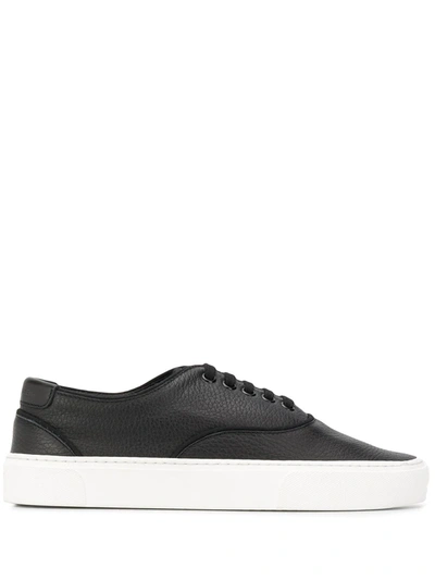 Saint Laurent Textured Low-top Trainers In Black