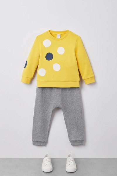Cos Kids' Dot-printed Cotton Sweatshirt In Yellow