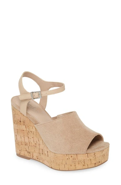 Charles By Charles David Dory Platform Sandal In Latte/ Nude Fabric