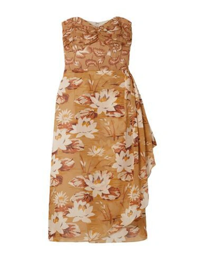 Anna Sui Short Dresses In Camel
