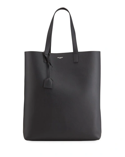 Saint Laurent Men's Calf Leather Shopper Tote Bag In Black