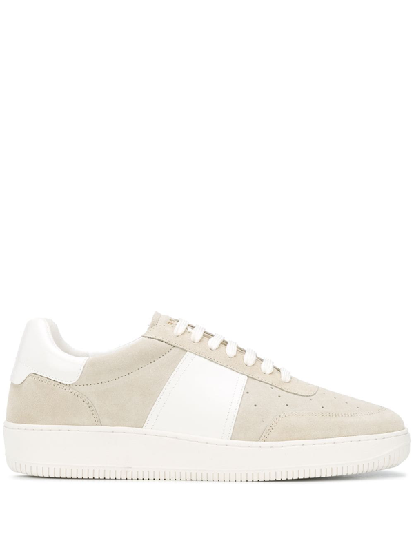 Sandro Magic Leather And Suede Tennis Trainers In Neutrals | ModeSens