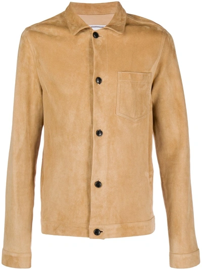 Ami Alexandre Mattiussi Ami Suede Shirt Jacket In Brown