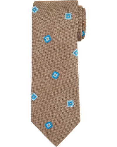 Brioni Men's Fancy Boxes Silk Tie In Light Brown